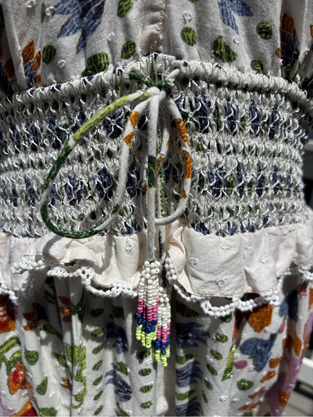 FARM Rio White Floral Maxi Dress with Multicolor Embroidery- Gorgeous! - Picture 2 of 7